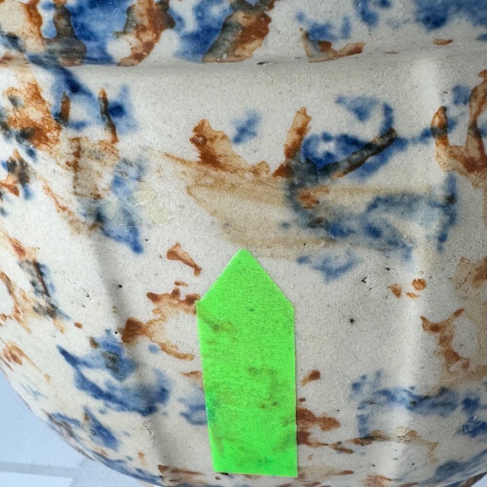 Redwing Spongeware Stoneware Bowl 6 inch Paneled Speckled 6" Crock Vintage F - Picture 10 of 12